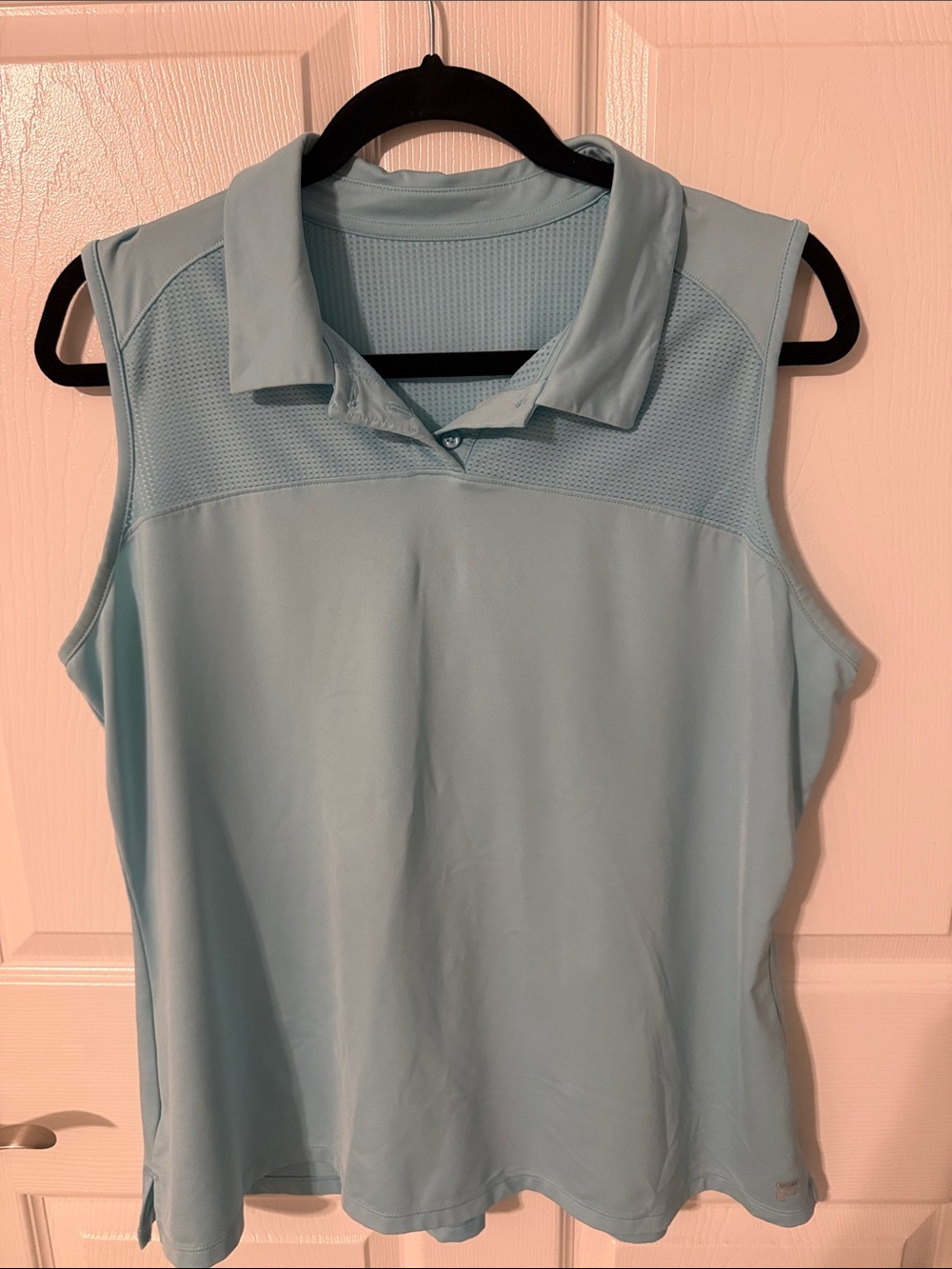 Light Blue Sleeveless Polo Top